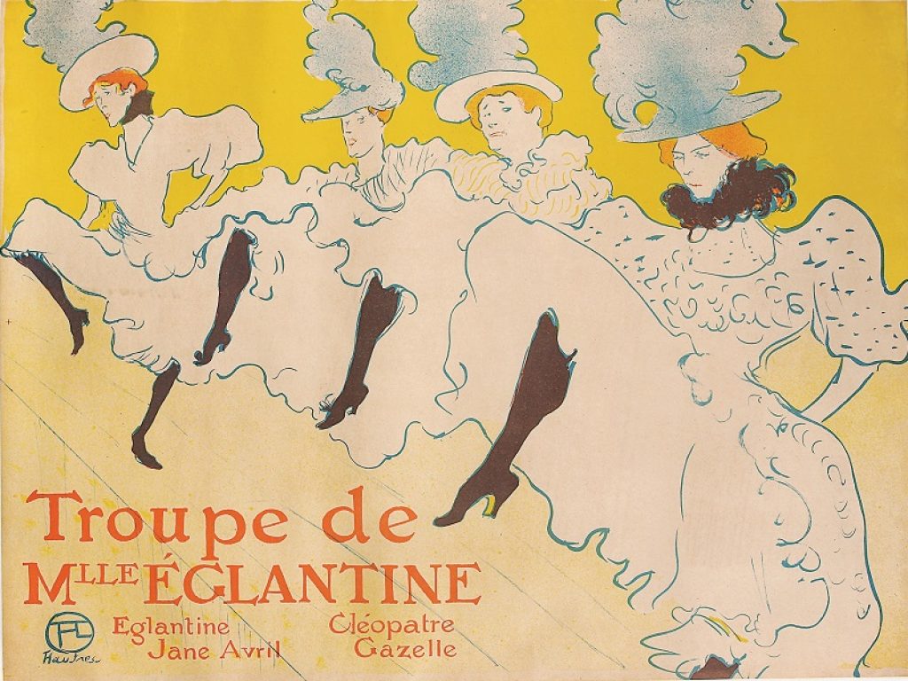Henri de Toulouse-Lautrec La Troupe de Mademoiselle Églantine 1896 Color Lithography, 61,7x80,4 cm ©Herakleidon Museum, Athens Greece