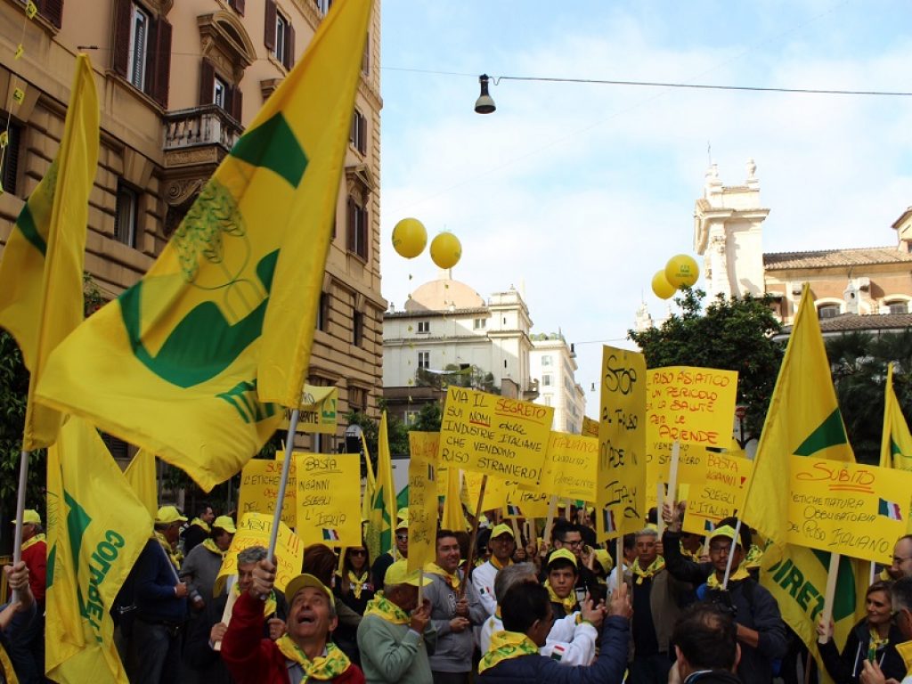 protesta riso roma coldiretti