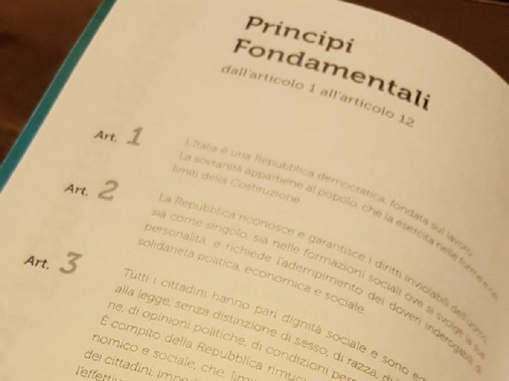 Per i 70 anni della Costituzione italiana ogni studente riceverà una copia