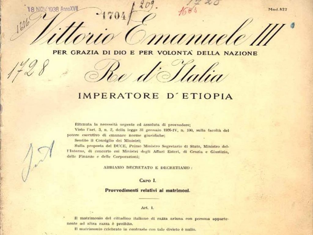 Giornata della Memoria 2018: Archivio Centrale dello Stato / R.d. legge 17 novembre 1938, n. 1728 Provvedimenti per la difesa della razza italiana. Raccolta ufficiale delle leggi e dei decreti