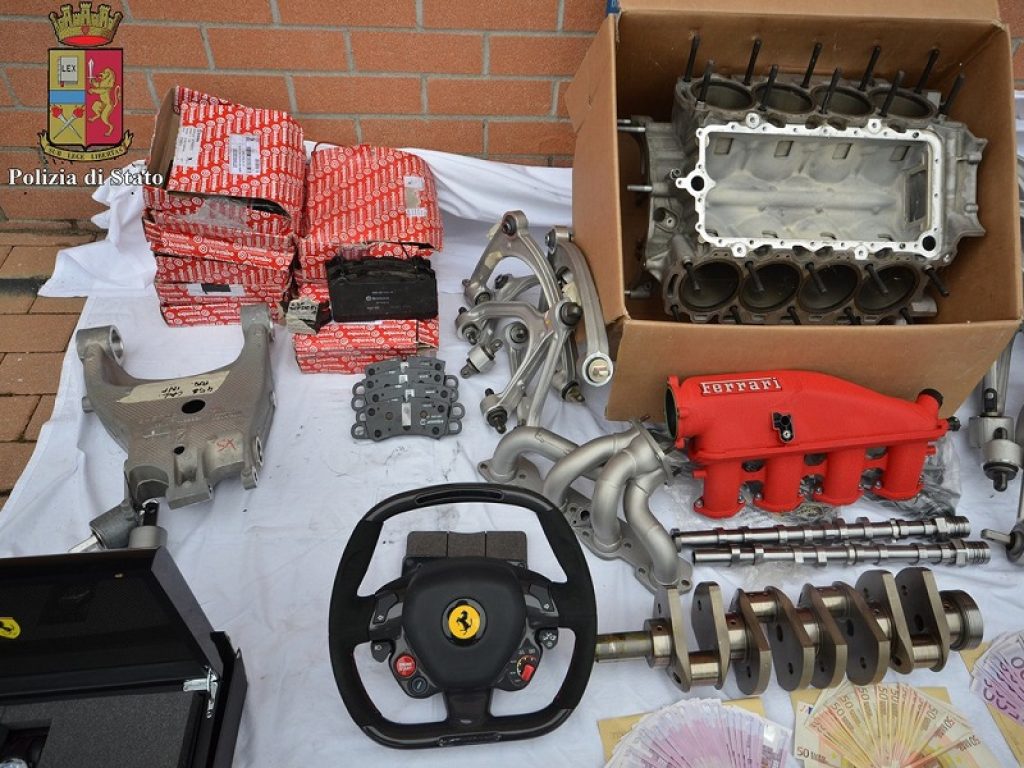 Denunciato a Modena un ricettatore di oltre cento pezzi di ricambio riconducibili a furti messi in atto a depositi di stoccaggio della Ferrari