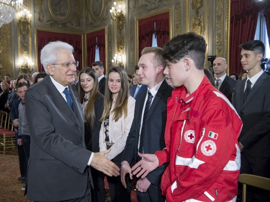 Il Presidente Sergio Mattarella incontra i nuovi Alfieri della Repubblica per la consegna degli attestati e dei distintivi d’onore