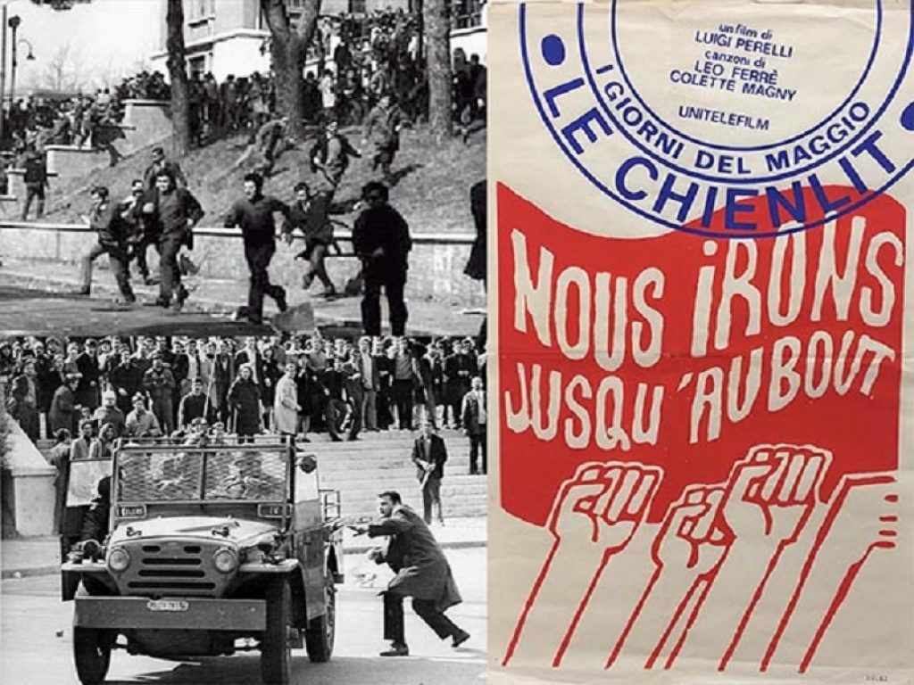 AAMOD ( Fondazione Archivio Audiovisivo del Movimento Operaio e Democratico) celebra il '68 al cinema Farnese con due opere rarissime: Della conoscenza e Le Chienlit