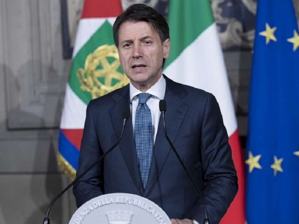 Il Prof. Giuseppe Conte nel corso delle dichiarazioni in occasione del conferimento dell’incarico