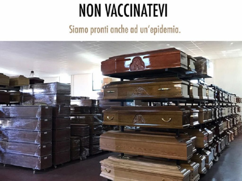 Tema dei vaccini utilizzato in campagna di marketing di nota agenzia di pompe funebri, il Codacons la denuncia all'Antitrust: "Pubblicità disgustosa e inquietante"