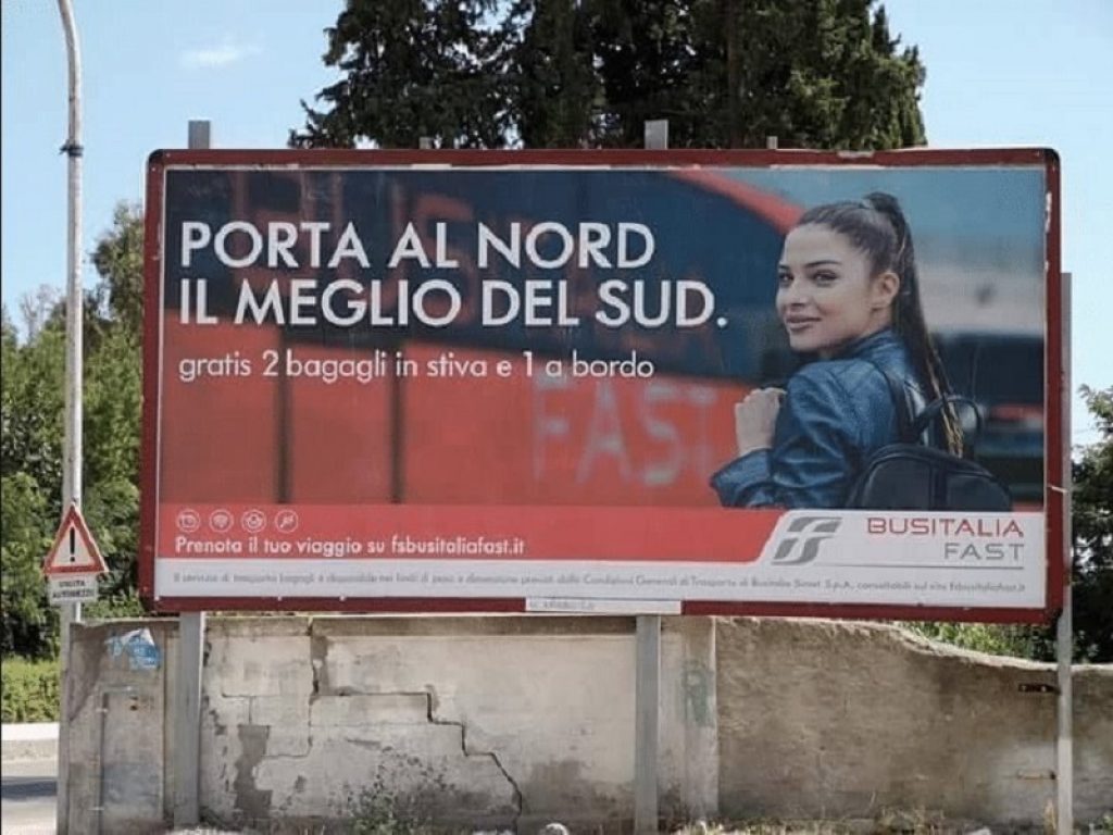 L'associazione dei consumatori attacca BusItalia per lo slogan utilizzato nell'ultima campagna pubblicitaria (Porta al nord il meglio del sud): "Scelta di pessimo gusto"