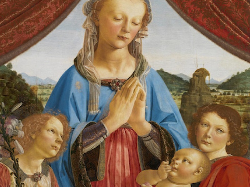 Andrea del Verrocchio (Florence, c. 1435–Venice, 1488) TheVirginandChildwithTwoAngels c. 1471–2, tempera on panel, 96.5 x 70.5 cm. London, National Gallery, inv. NG296 (bought, 1857) © The National Gallery, London.