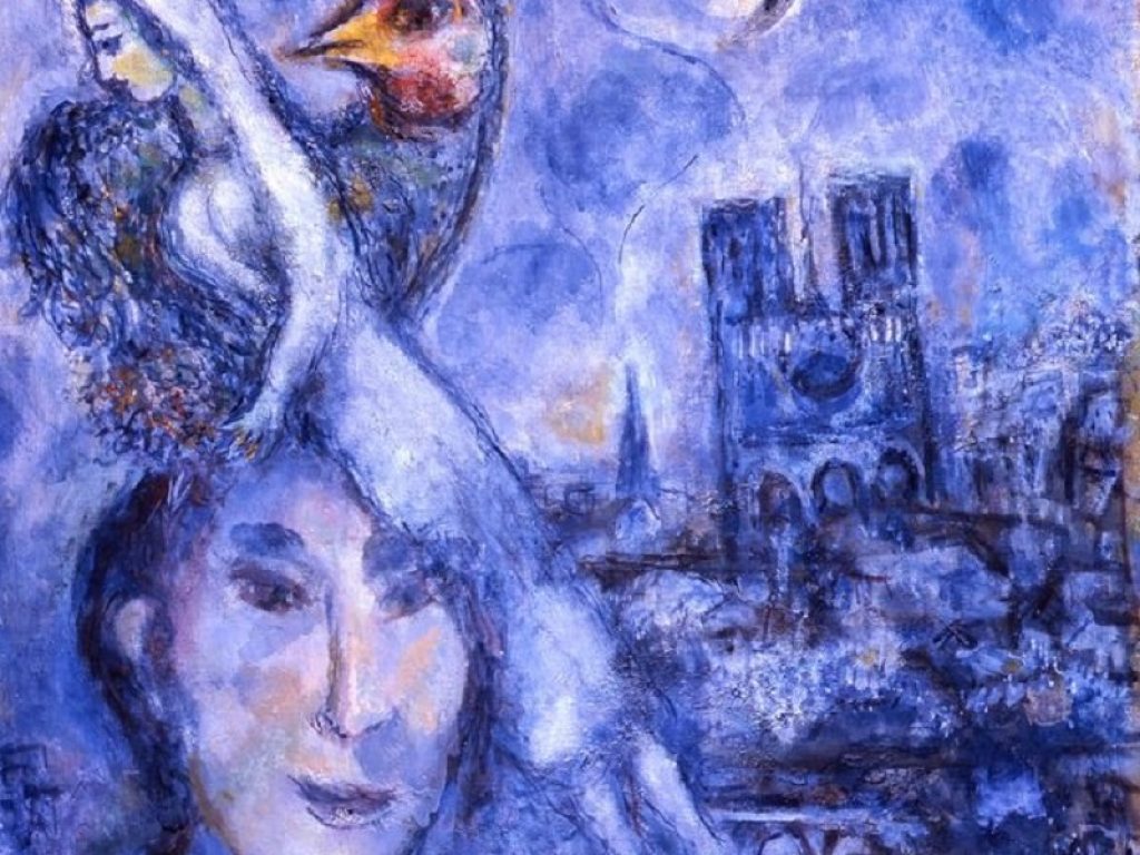 L’autoritratto di Chagall, con la raffigurazione della Cattedrale di Notre-Dame, esposto da oggi all’ingresso della Galleria Palatina in Palazzo Pitti in segno di solidarietà verso la Francia e Parigi