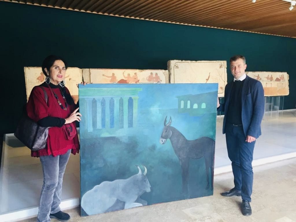 Un dipinto di Sergio Vecchio entra nel patrimonio del Museo di Paestum: donata all'istituto diretto da Gabriel Zuchtriegel una tela dal titolo "L'attesa"