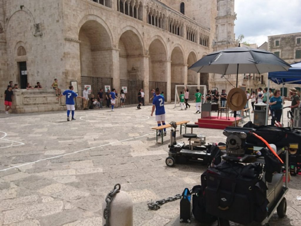 Le riprese del cortometraggio "Il mondiale in piazza" di Vito Palmieri