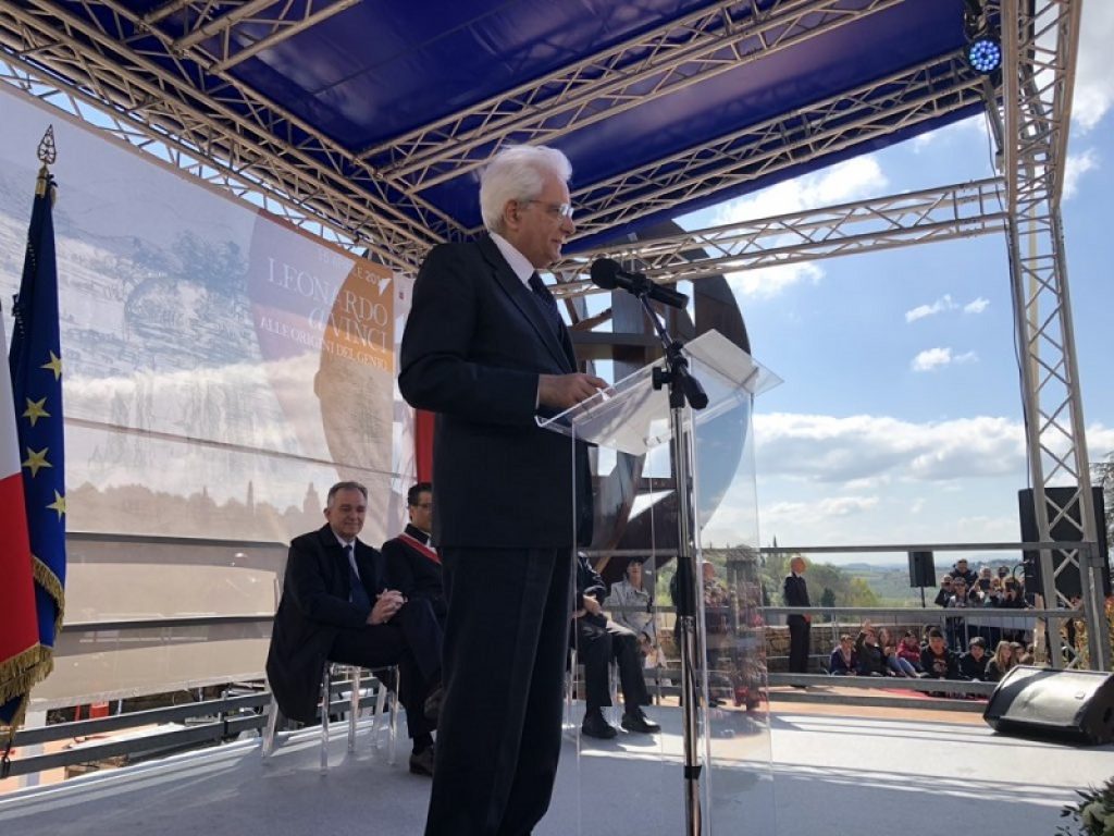 Mattarella a Vinci per le celebrazioni del cinquecentesimo anniversario della morte di Leonardo: "Un grande toscano, un grande italiano oggi riferimento insopprimibile nel mondo"