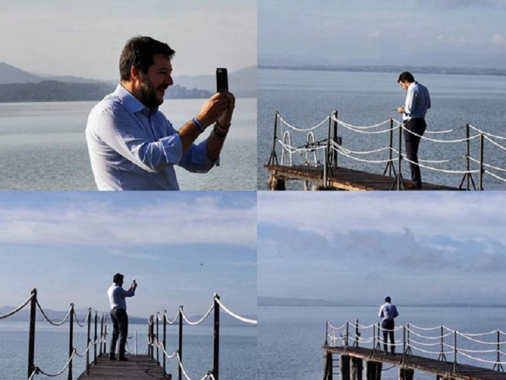 Salvini in Umbria per la campagna elettorale fotografa il “silenzio” e “l’incanto” del Trasimeno: il leader della Lega posta sui social alcune immagini scenografiche del lago