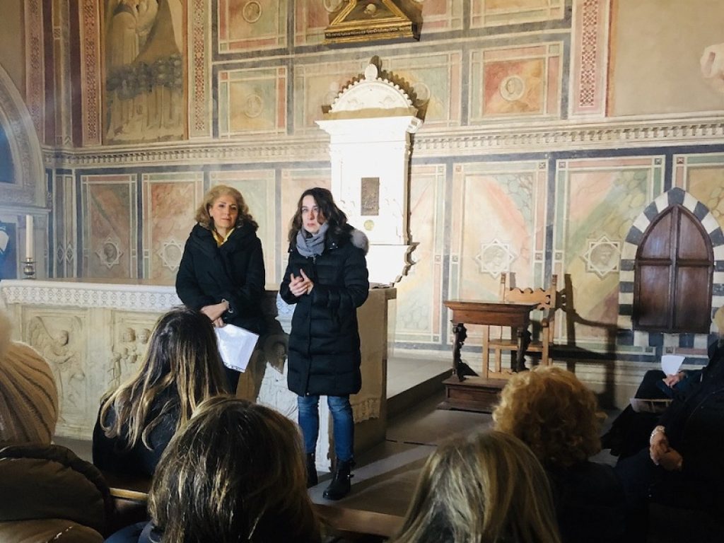 Nel complesso monumentale di Santa Croce restaurato grazie a Inner Wheel Club Firenze Medicea il tabernacolo di Mino da Fiesole che si trova nella Cappella Castellani