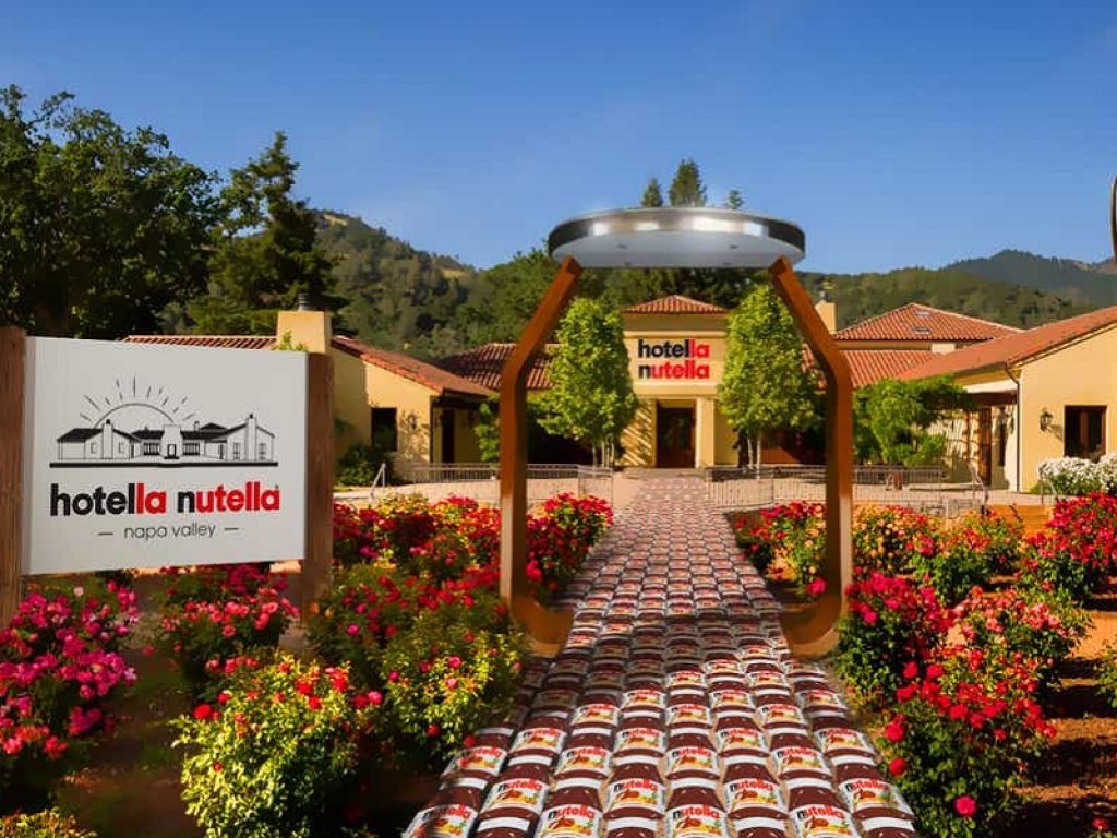 Hotella Nutella, in California il primo “pop-up hotel” per gli amanti di Nutella: dal 12 al 20 gennaio 3 fortunati passeranno lì il weekend