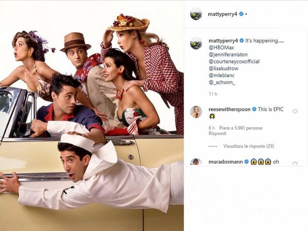 Friends, la serie tv cult torna per una puntata speciale