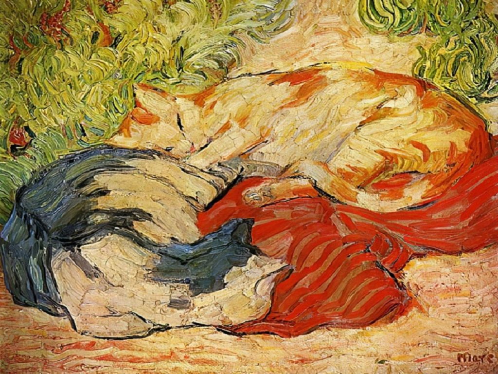 L'espressionista tedesco Franz Marc amava i gatti e tutti gli animali: per lui avevano valore simbolico, espressione divina come il colore