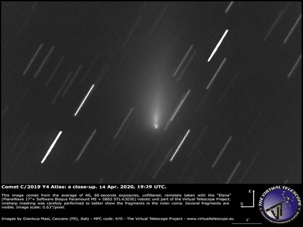 Cometa Atlas si frammenta: niente show in cielo