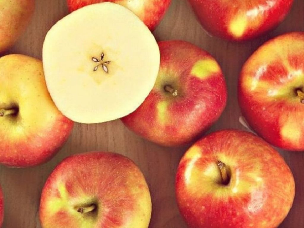 La mela Ambrosia è nata per caso in Canada da un incrocio spontaneo di due diverse varietà: la Red Delicious e la Golden Delicious