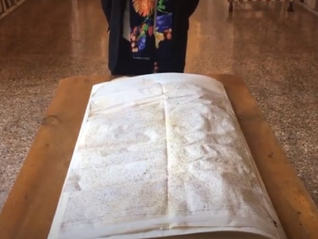Su YouTube il documento del tribunale della Repubblica di Venezia che reintegra Fantina Polo, figlia di Marco Polo, del patrimonio perduto