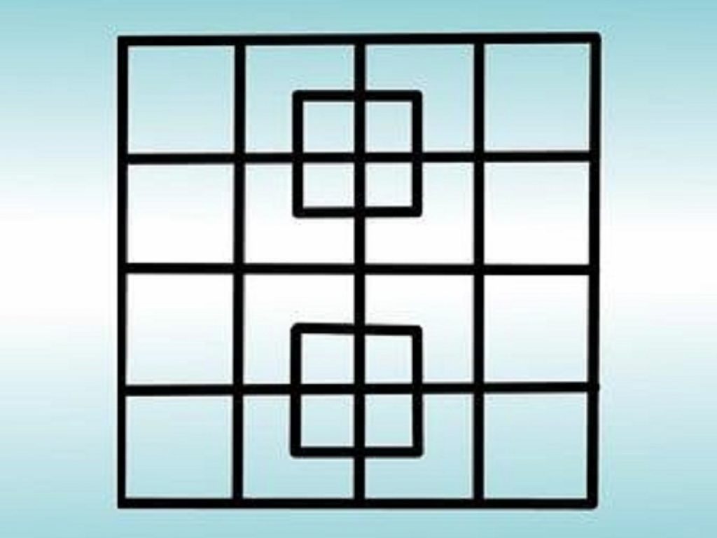 Rompicapo dei quadrati: quanti sono nell'immagine?