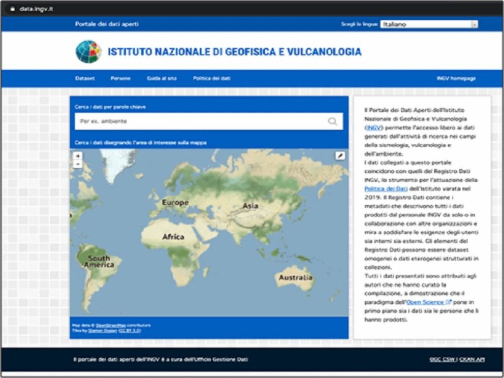 INGV online con il Portale dei Dati Aperti: uno strumento utile sia per il mondo scientifico che per tutta la comunità civile