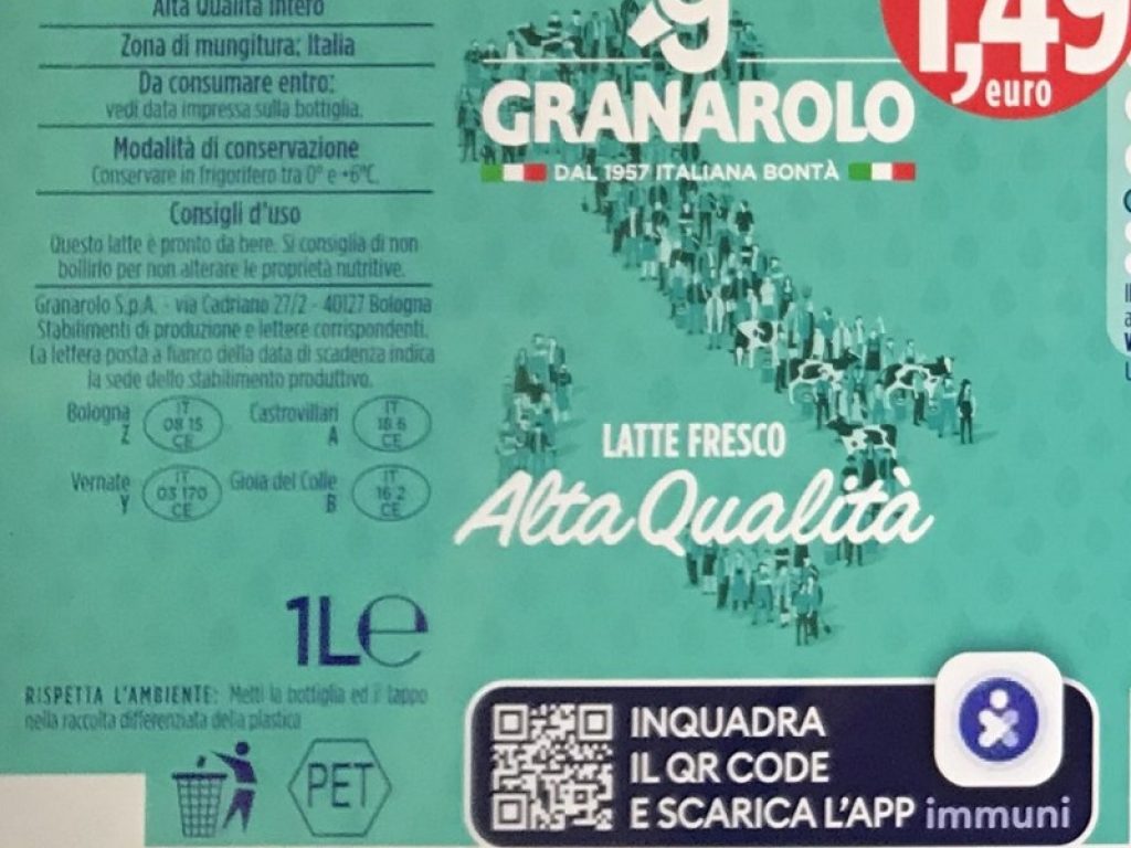 Granarolo promuove in etichetta l’app Immuni