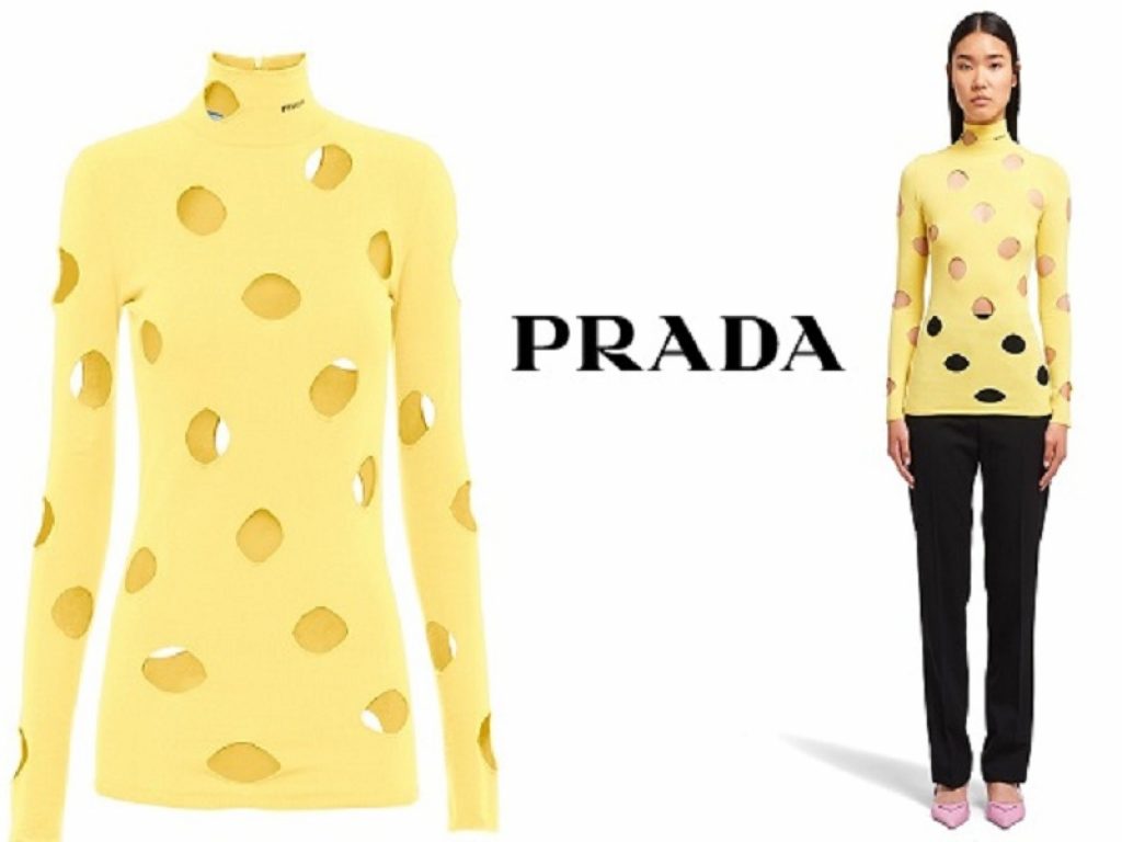 Prada lancia il dolcevita groviera: il web se la ride
