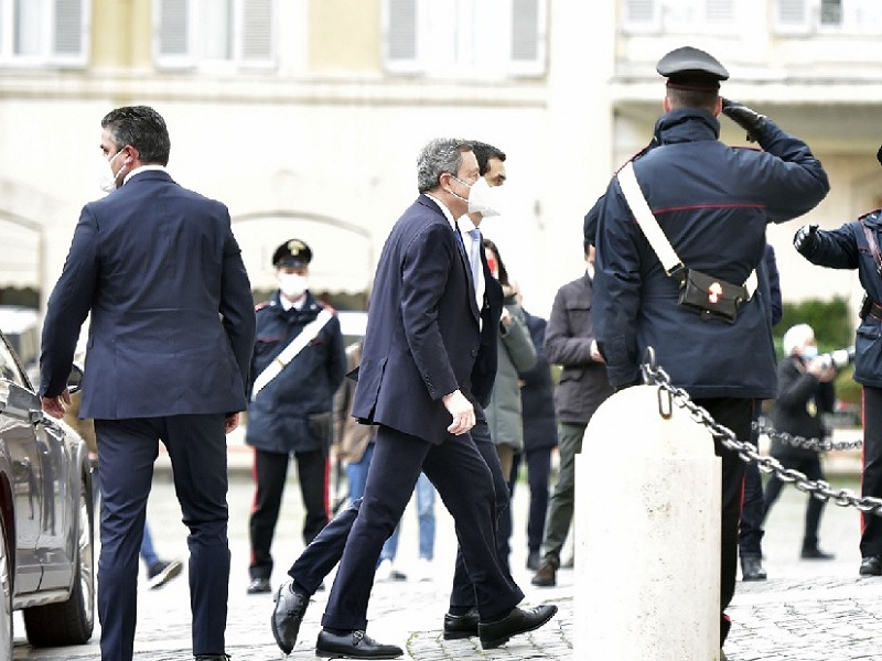 Consultazioni per formare il governo Draghi al via