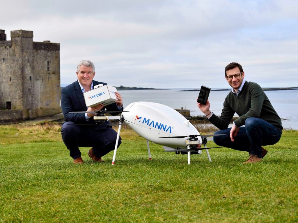 Un drone di Manna in Irlanda con smartphone Samsung