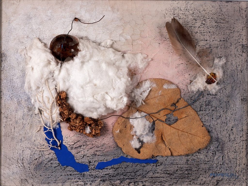 Enrico Prampolini, Automatismo polimaterico, 1941, collage e olio su carta, 32,4 x 40,6 cm