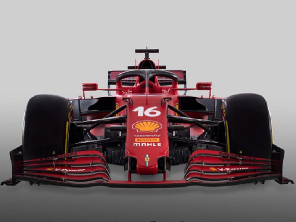 La Ferrari SF21 di Formula 1 vista frontale