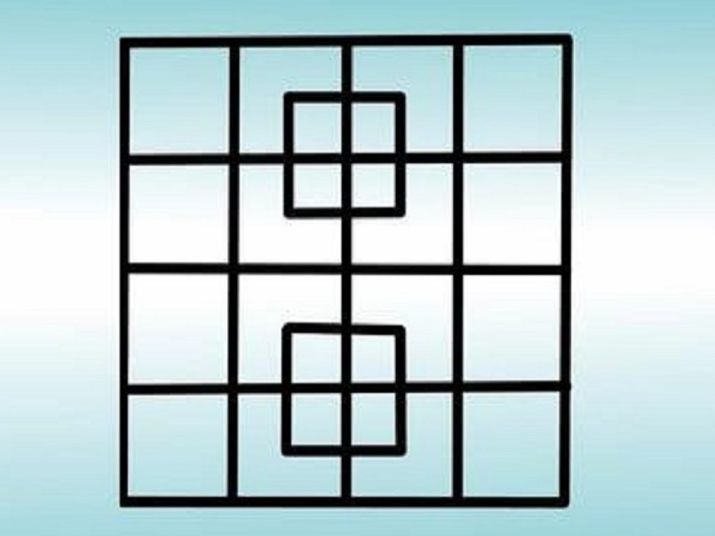 Disegno di numerosi quadrati nel rompicapo indovinello sui social