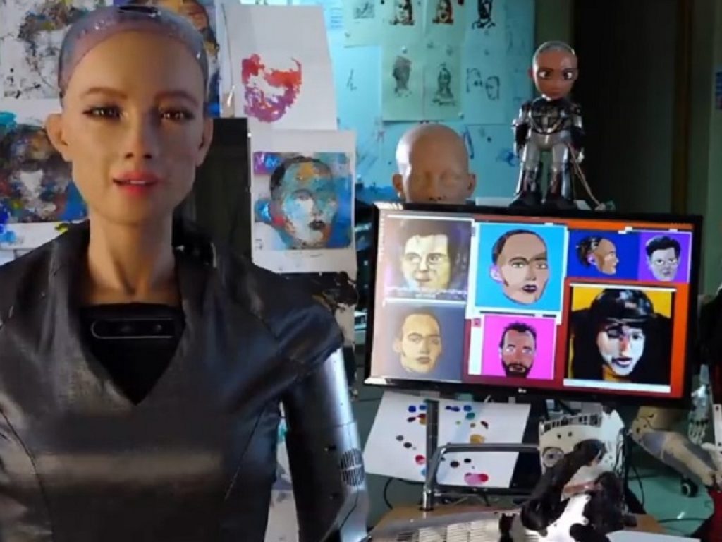 La prima opera del robot Sophia venduta all'asta