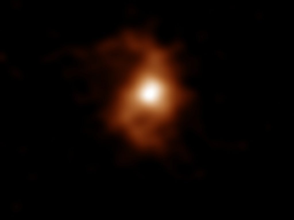 Scoperta la galassia a spirale più antica mai conosciuta, distante circa 12.4 miliardi di anni luce: BRI 1335-0417 è stat individuata da Alma
