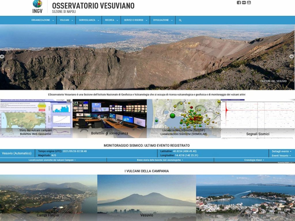 Online il nuovo sito dell’Osservatorio Vesuviano