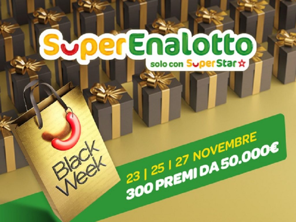 I 100 codici vincenti di Black Week Superenalotto estrazione di martedì 23 novembre 2021 che assegnano 100 premi garantiti da 50mila euro