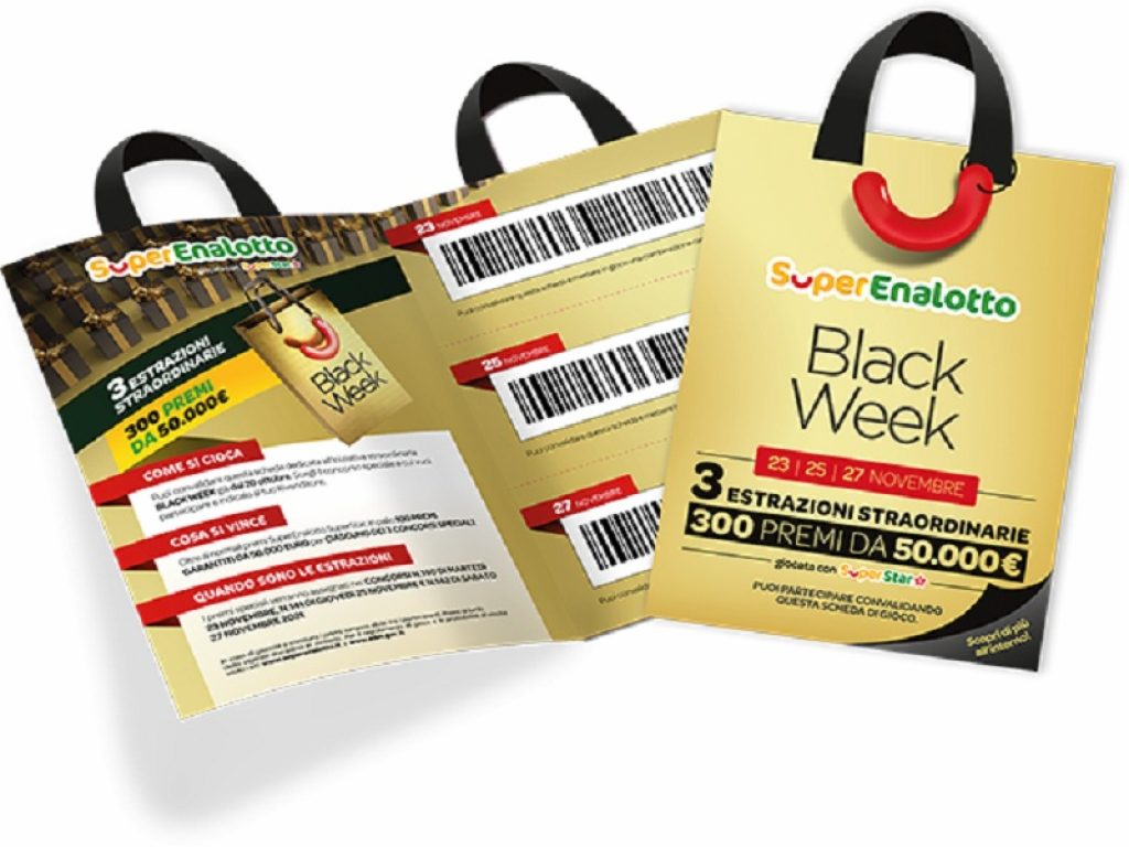 black week superenalotto 100 codici vincenti estrazione 27 novembre 2021