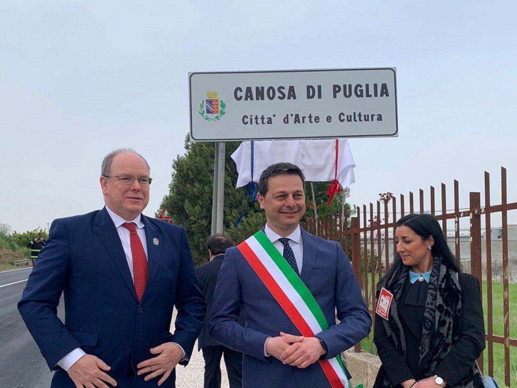 Alberto II di Monaco in visita a Canosa
