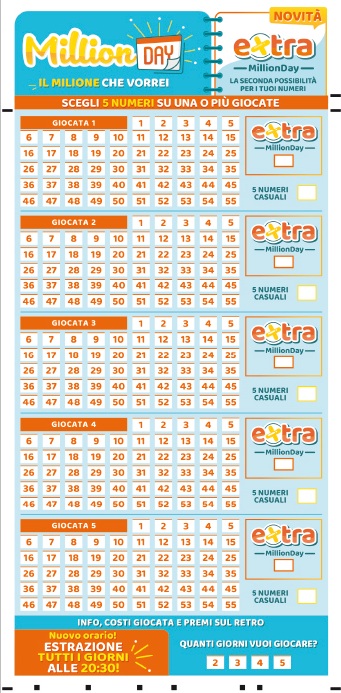 Estrazione Million Day 30 marzo 2024. La combinazione e i numeri vincenti del 30/3/2024, verifica vincite online e archivio estrazioni.