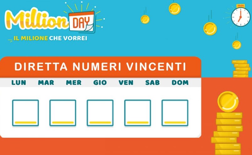 Estrazione Million Day 31 gennaio 2024. La combinazione e i numeri vincenti del 31/1/2024, verifica vincite online e archivio estrazioni.