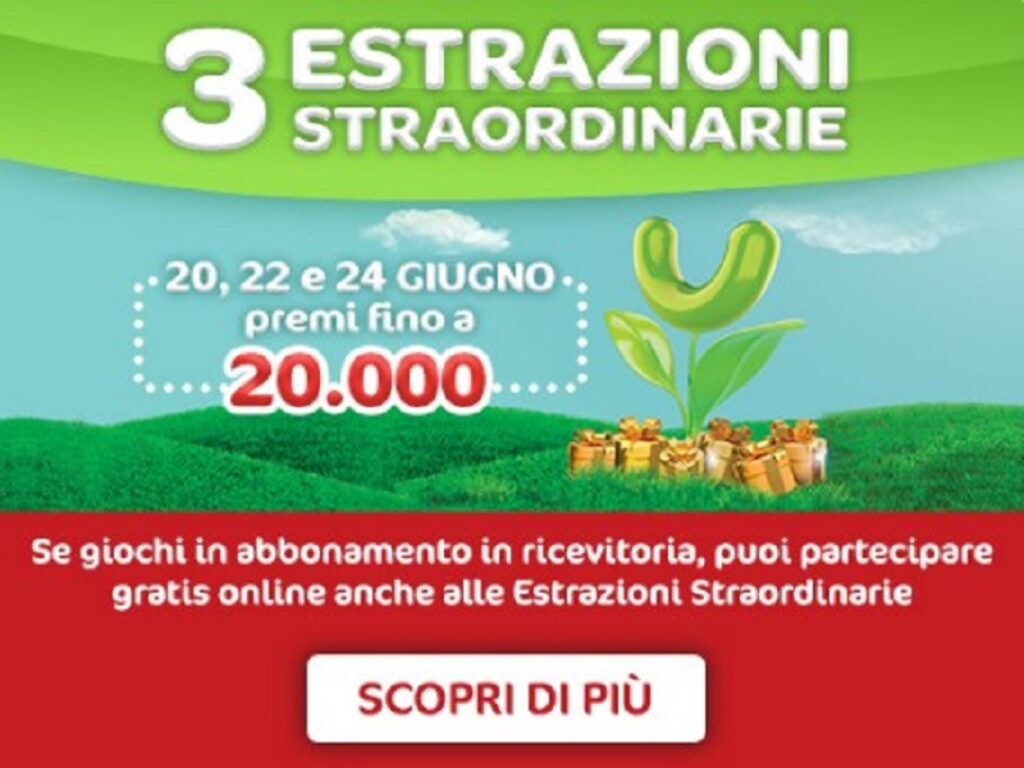 estrazione straordinaria superenalotto sabato 24 giugno 2023 codici vincenti
