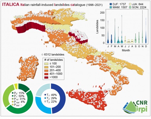italica frane indotte da pioggia mappa