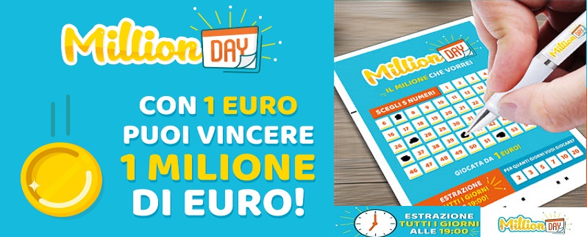 Estrazione Million Day 30 luglio 2025. La combinazione e i numeri vincenti del 30/7/2025, verifica vincite online e archivio estrazioni.