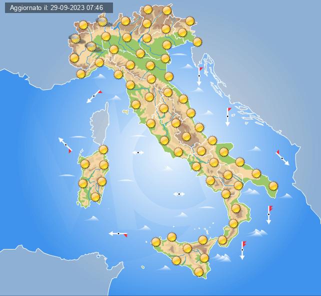 meteo italia 2 ottobre 2023