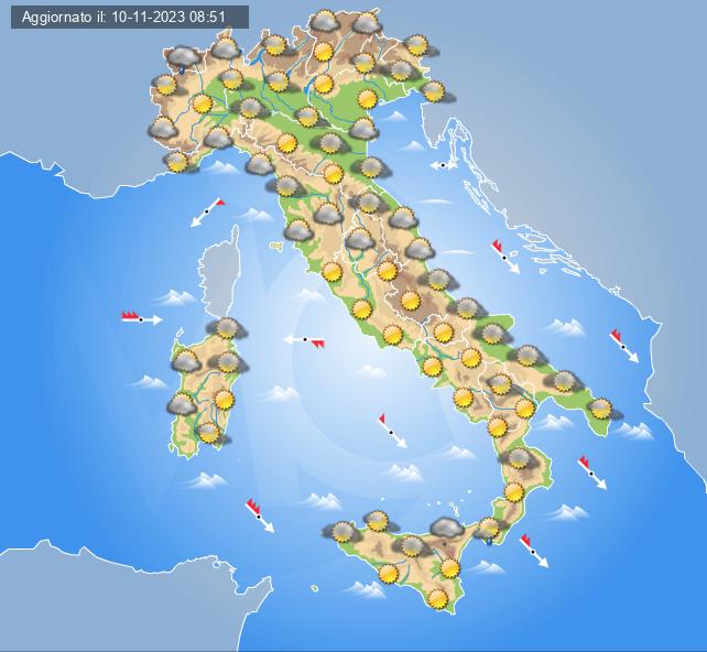 meteo italia lunedì 13 novembre 2023
