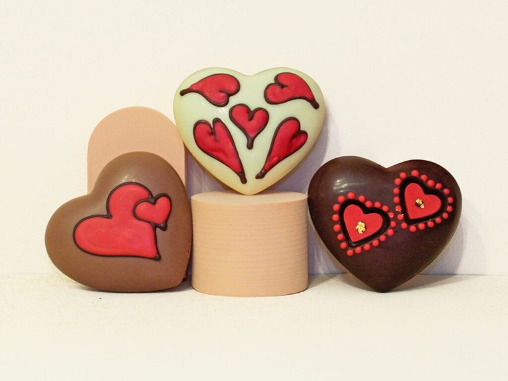 slitti cioccolato tre cuori san valentino