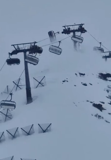 cervinia vento seggiovia video