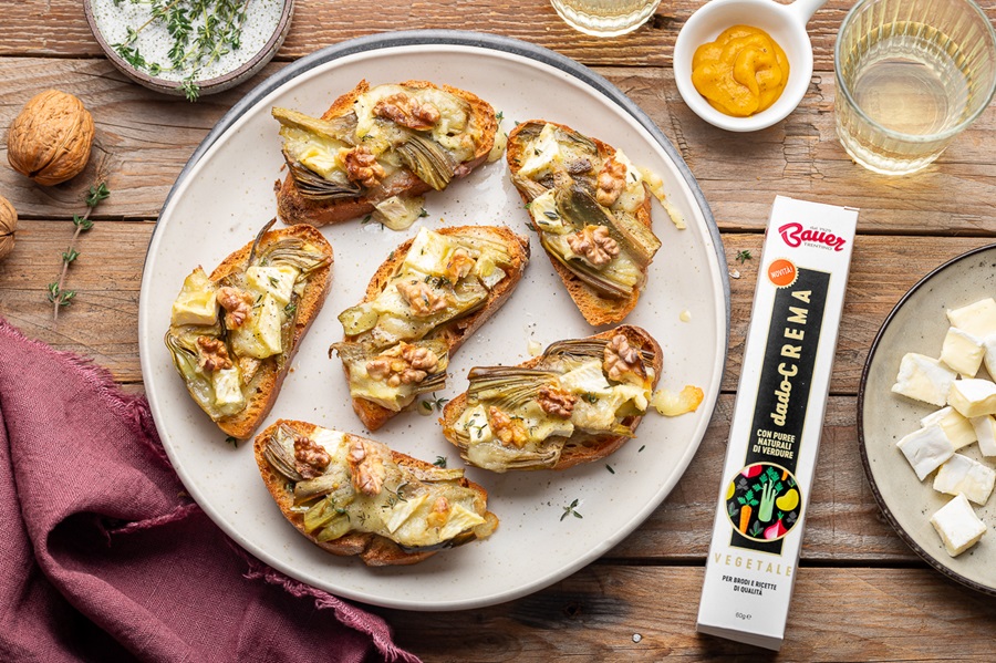 bruschetta carciofi e brie