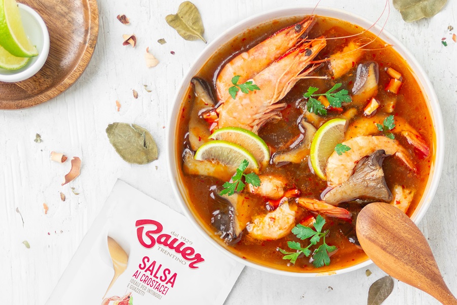Zuppa thailandese di gamberi con Salsa ai Crostacei