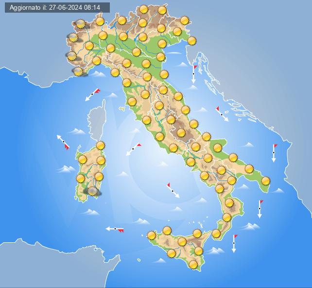 meteo italia 29 giugno 2024